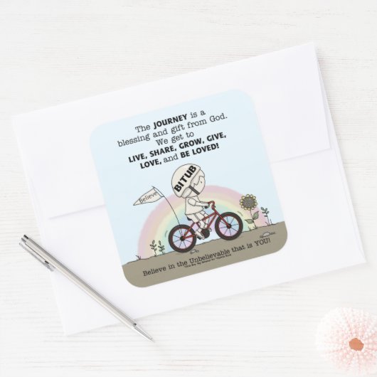 Reise ist ein Geschenk Quadratischer Aufkleber (Umschlag)