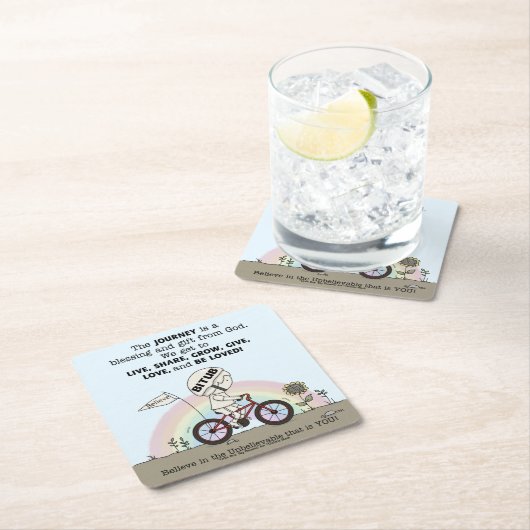 Reise ist ein Geschenk Rechteckiger Pappuntersetzer (Vor Ort)