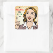 Reise ist Lebensaufkleber Quadratischer Aufkleber (Tasche)