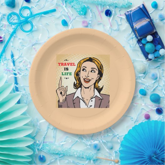 Reise ist Lebenspapierplatte Pappteller (Party)
