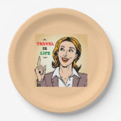 Reise ist Lebenspapierplatte Pappteller (Vorderseite)