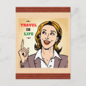 Reise ist Lebenspostkarte Postkarte (Vorderseite)