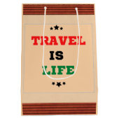 Reise ist lebensspendende Tasche Mittlere Geschenktüte (Rückseite)