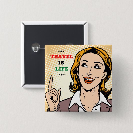 Reise ist Lebenstaste Button (Vorne & Hinten)