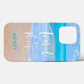 REISE IST MEIN THERAPIE weißer Zitat-Namen-Strand Case-Mate iPhone Hülle (Rückseite (Horizontal))