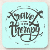Reise ist meine Therapie Untersetzer (Vorderseite)