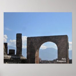 Reise-  | Italien - Pompeii - Berg Vesuvius Poster