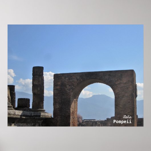 Reise- | Italien - Pompeii - Berg Vesuvius Poster (Vorne)