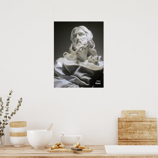 Reise- | Italien - Rom, Bernini Jesus-Skulptur Poster (Küche)