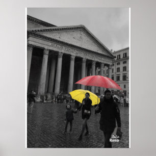Reise-    Italien - Rom, Rainy Day am Pantheon Poster