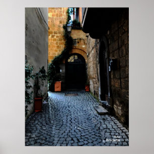 Reise- Italien - Straße Orvieto Poster