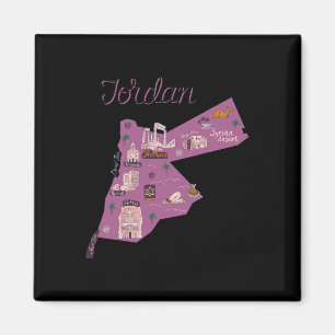 Reise Jordanien Karte Amman Petra Totes Meer Famil Magnet