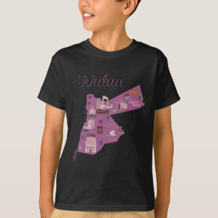 Reise Jordanien Karte Amman Petra Totes Meer Famil T-Shirt