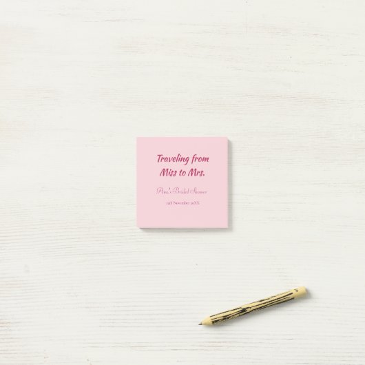 Reise-Junggesellinnenabschied Name Datum fehlt Mrs Post-it Klebezettel (Auf Schreibtisch)