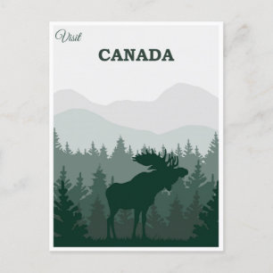 Reise Kanada Natur Elch Vintage Postkarte