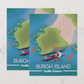 Reise Karte Burgh Island Devon (Vorne/Hinten)