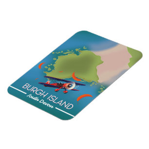 Reise Karte Burgh Island Devon Magnet