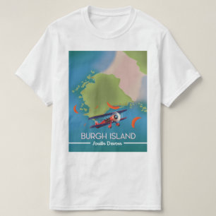 Reise Karte Burgh Island Devon T-Shirt