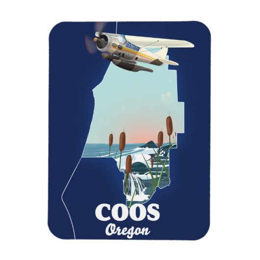 Reise Karte Coos Oregon Magnet (Vertikal)