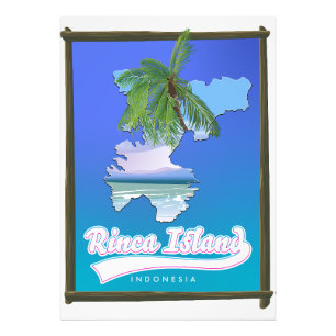Reise Karte der Insel Rinca Indonesien Fotodruck