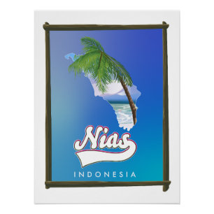 Reise Karte der Insel Sumba Indonesien Poster