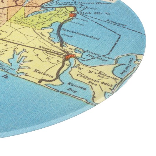 Reise-Karte des Martha's Vineyard-Martha's Schneidebrett (Ecke)