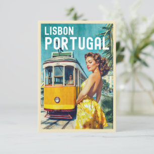 Reise Karte im Vintage-Stil Lissabon
