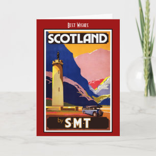 Reise-Karte Schottland von S.M.T im Vintage-Stil Karte