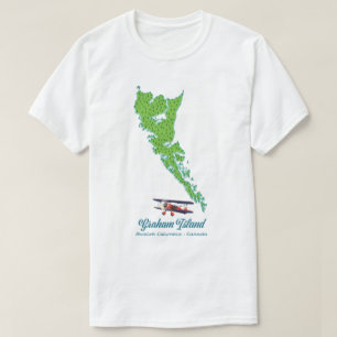 Reise Karte von Graham Island British Columbia T-Shirt