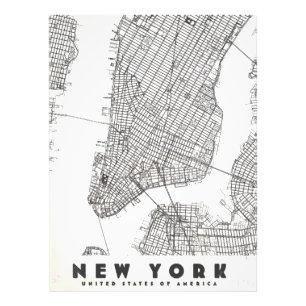 Reise Karte von New York City im Vintage Stil Fotodruck