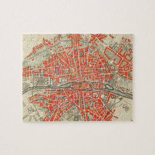 Reise Karte von Paris im Vintage Stil. Alte Stadt. Puzzle