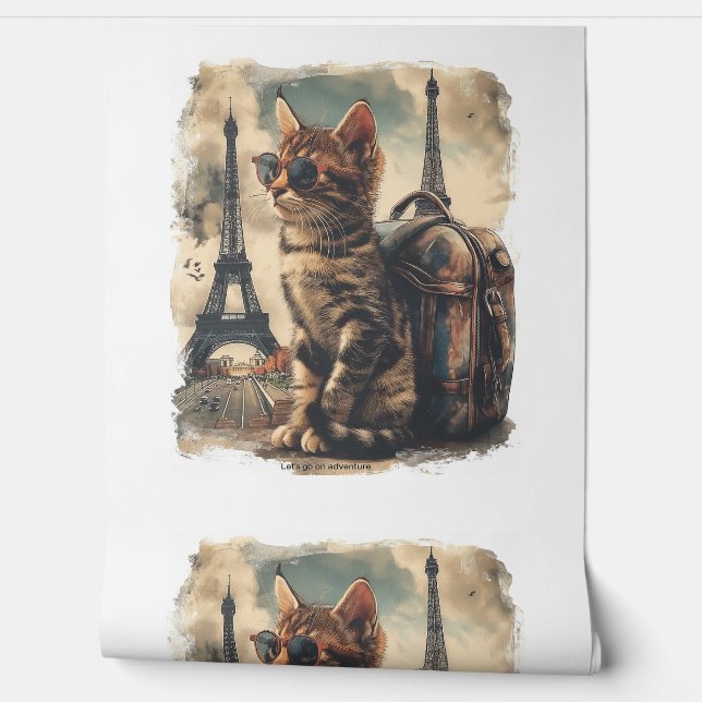 Reise-Katze Tapete (Abrollen)