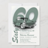 Reise-Klassiker-Auto wird 60 Einladung (Vorderseite)