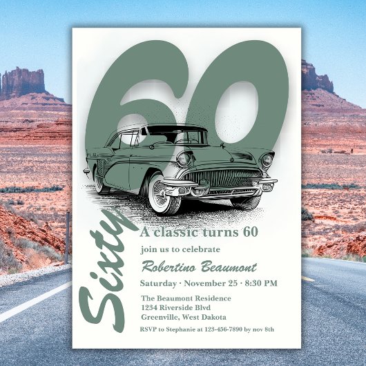 Reise-Klassiker-Auto wird 60 Einladung