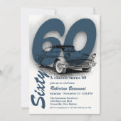 Reise-Klassiker-Auto wird 60 Einladung (Vorderseite)