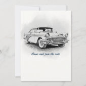 Reise-Klassiker-Auto wird 60 Einladung (Rückseite)