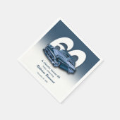 Reise Klassisch Blaues Auto wird 60. Geburtstag Serviette (Ecke)