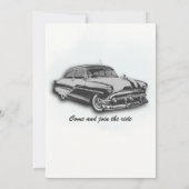 Reise Klassisch Graues Auto wird 60 Jahre alt Einladung (Rückseite)