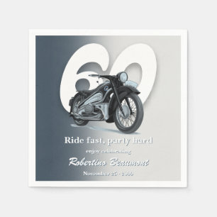 Reise Klassische Motorradfahrt Schnell 60. Geburts Serviette