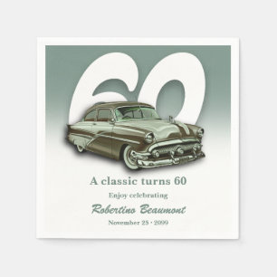 Reise Klassisches Grünes Auto wird 60 Jahre alt Serviette
