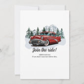 Reise Klassisches Retro-Auto Rollende 60. Geburtst Einladung (Rückseite)