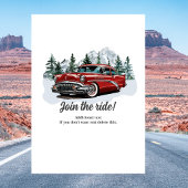 Reise Klassisches Retro-Auto Rollende 60. Geburtst Einladung