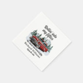 Reise Klassisches Retro-Auto Rollt 50. Geburtstag Serviette (Ecke)