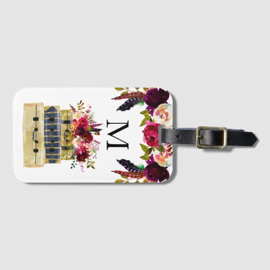 Reise-Koffer-Monogramm-Gepäck Gepäckanhänger (Vorderseite (Horizontal))