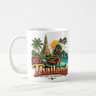 Reise-Kunst-Landmarke Vintage-Thailand Kaffeetasse