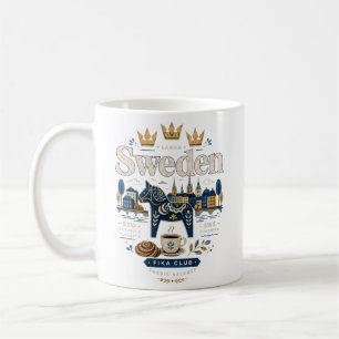 Reise-Kunst-Landschaft Schweden im Vintage-Stil Kaffeetasse