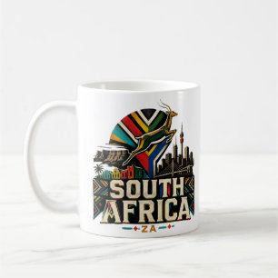 Reise-Kunst-Landschaft Südafrika im Vintage-Stil Kaffeetasse