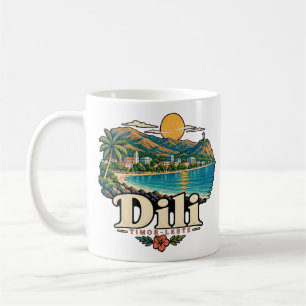 Reise-Kunst-Landsmarke Dili Timor-Leste im Vintage Kaffeetasse