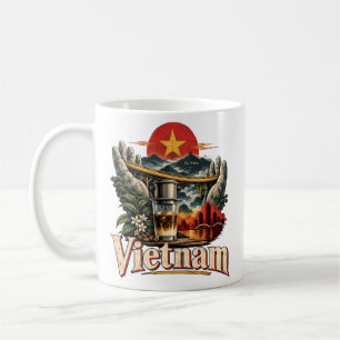 Reise-Kunst-Landsmarke Vietnam im Vintage-Stil Kaffeetasse