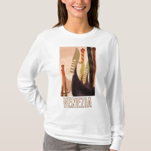 Reise-Kunst Venezia Venedig Italien Venedig Gondel T-Shirt